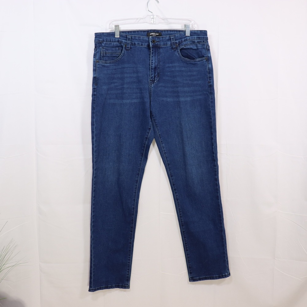 Kenneth Cole Straight Fit Jeans 34x32 Blue Mens Denim Casual 04427